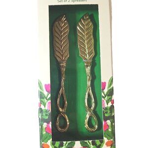 Charming Charlie Cheese Spreaders Gorgeus Gardns Gold Hand Crafted Plated Brass